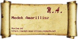 Medek Amarillisz névjegykártya